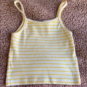 White and Yellow Striped Brandy Tank Top